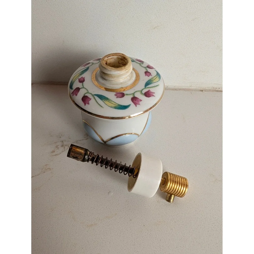 Vintage Price Product Hand Painted Porcelain Perfume Atomizer Floral Gold Trim
